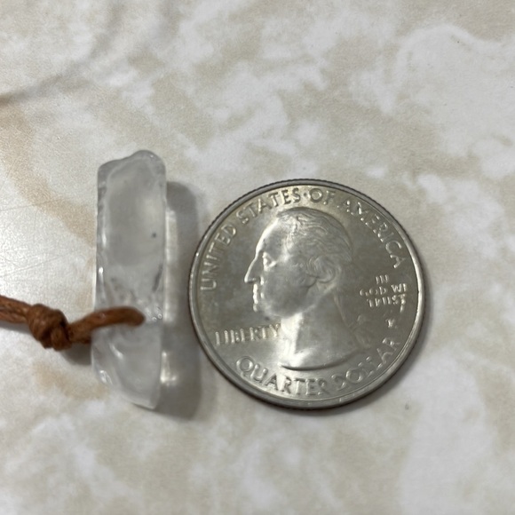 Natural Clear Quartz Cylinder Necklace - Picture 13 of 14